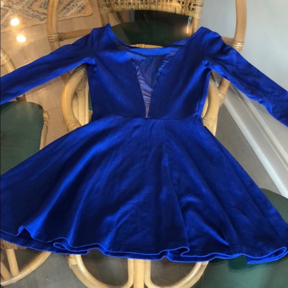 Blue American apparel 3/4 sleeve skater dress